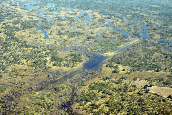 Flooded airstrip at Gudigwa, Botswana