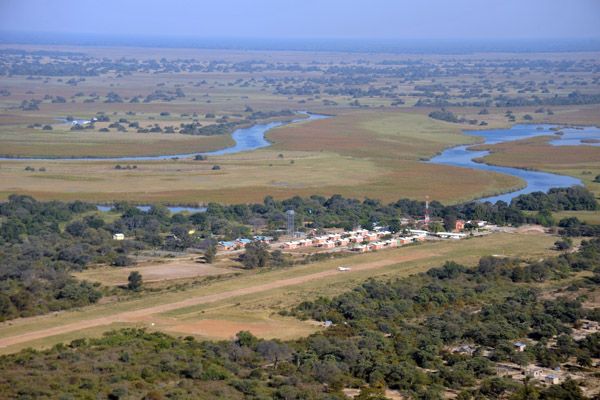 Departing Seronga - view of the airstrip from the northeast