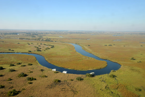 Big bend in the Okavango River at Seronga, Botswana