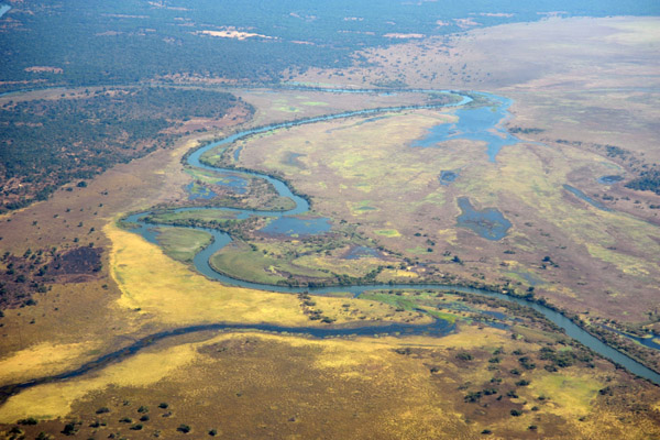 Kafue River with wetlands, Copperbelt Province, Zambia