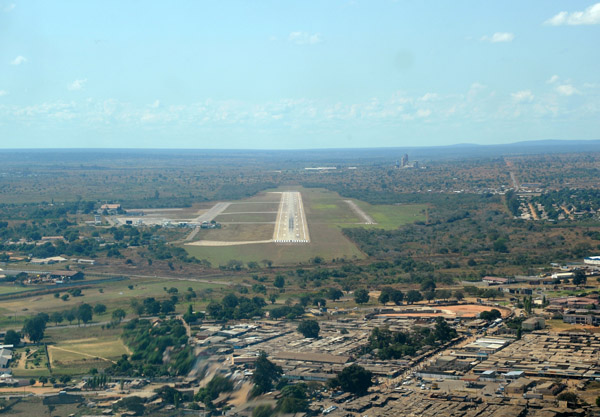 On approach to Runway 10 at Ndola Airport (FLND), Zambia