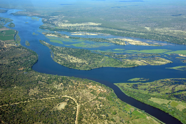 Confluence of the Kafue River and Zambezi River