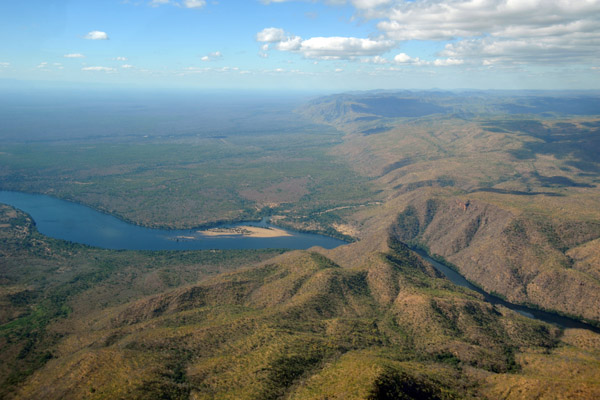 Zambezi River emerging from Kariba Gorge