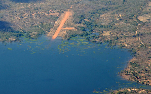 Zambian airstrip on the eastern end of Lake Kariba
