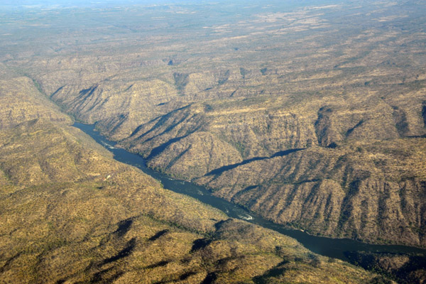 Straight section of the Zambezi River Gorge