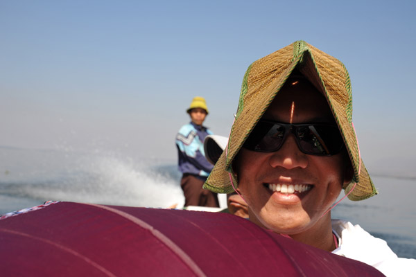 Dennis on the Inle Lake boat