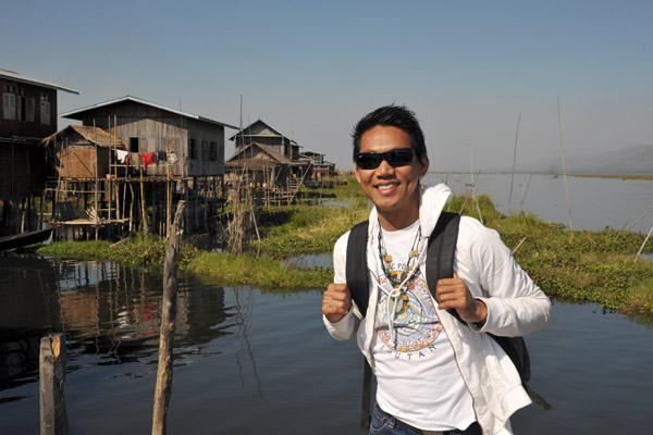 Dennis at the Nam Pan Stilt Village, Inle Lake