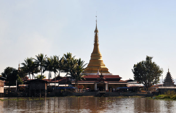 Alodaw Pauk Pagoda on the western edge of Nam Pan stilt village, Inle Lake