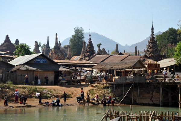 Stupas of Nyaung Ohak across the river from Indein