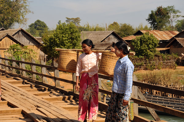 Women on Indein River Bridge