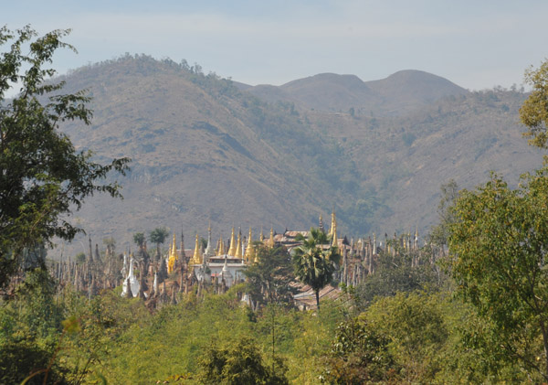 The nearby forest of stupas at She Inn Thein
