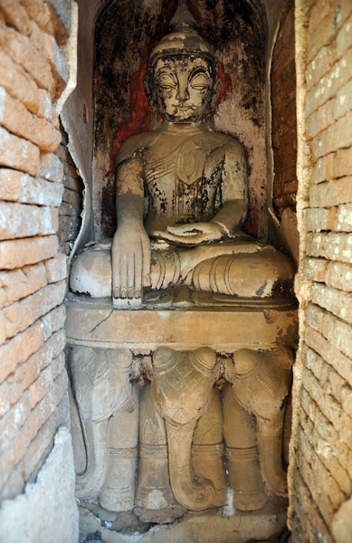 Buddha on an elephant throne