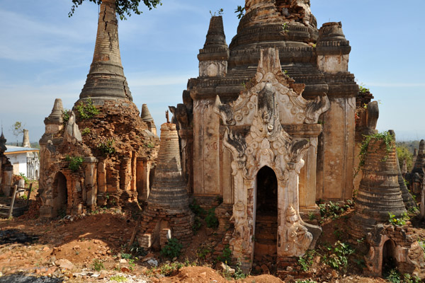 Personally, I prefer the atmospheric ruins of the unrestored sections like here, stupa #766