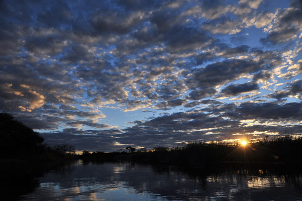 Sunset on the Kwando River, Namibia