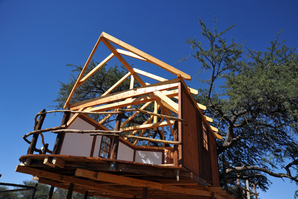 Tree house under construction on the neighbor's farm