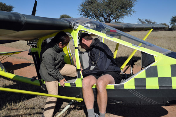 Nicole's turn for a flight with Eckhart over the farm