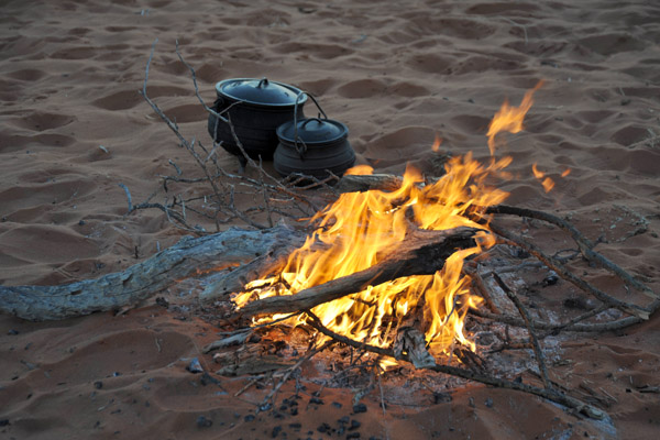 Campfire on the dune, Farm Olifantwater West