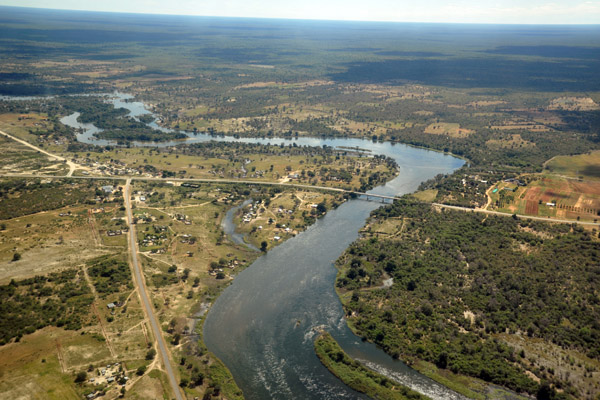 Okavango River downstream from the Divundu-Bagani Bridge