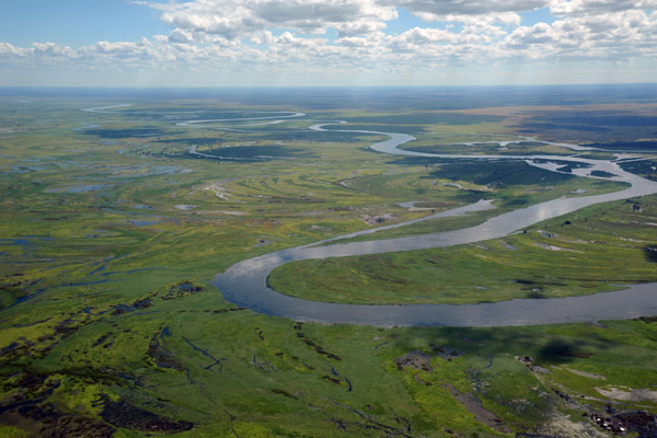 Zambezi River between Namibia (left) and Zambia (right)