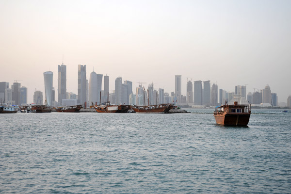 Dhow with the Skyline of the West Bay, Doha (2010)