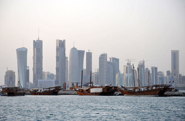 Dhows in front of the Skyline of the West Bay, Doha (2010)
