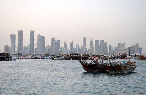 Dhows in front of the Skyline of the West Bay, Doha (2010)