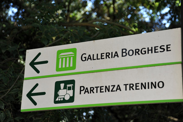 That way to the Galleria Borghese and the train station