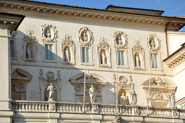 Sculpture on the façade of the Galleria Borghese