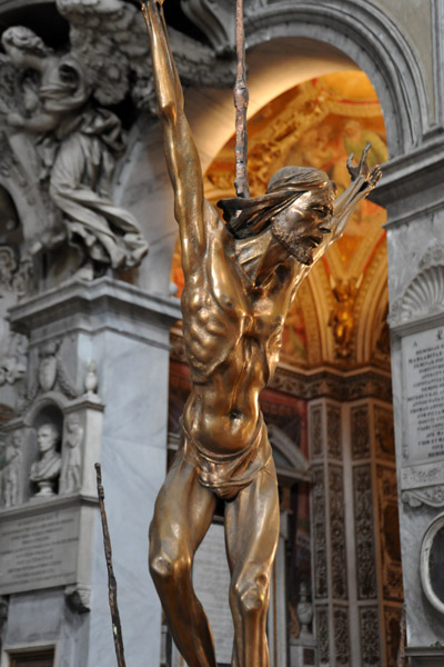 Modern looking bronze Jesus, Santa Maria del Popolo