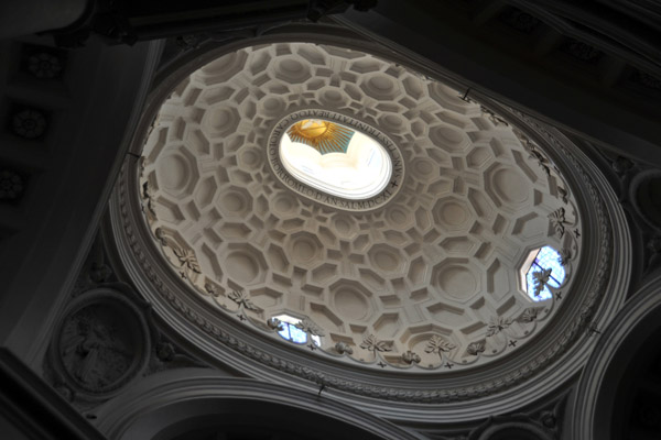 Francesco Borromini designed the baroque church and its oval dome