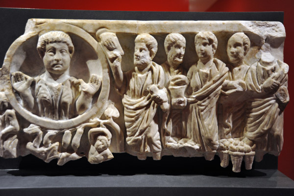 Biblical scenes on an antique sarcophagus ca 330 BC