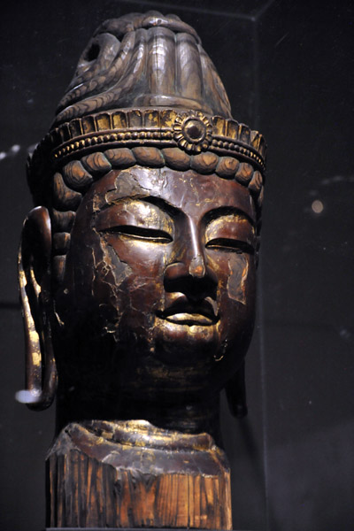 Head of Buddha or Kannon, Japan 9th-10th C. (Heian Period)