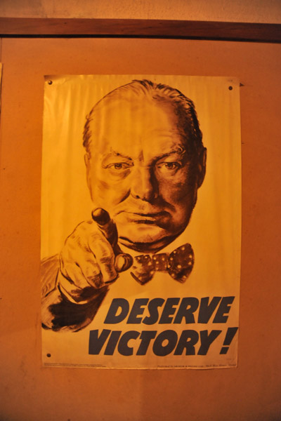 WWII poster of Winston Churchill at the Battle Box