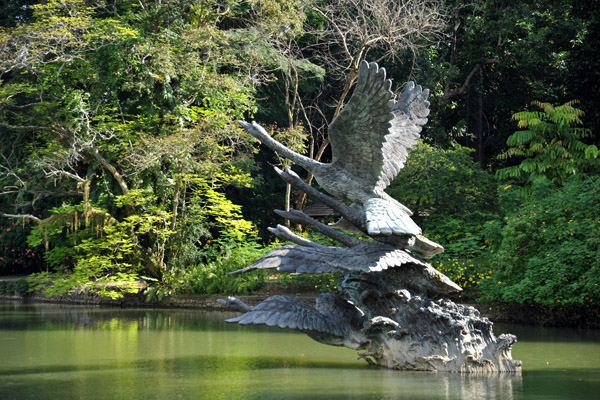 Sculpture of swans taking flight, Swan Lake, Singapore Botanical Gardens