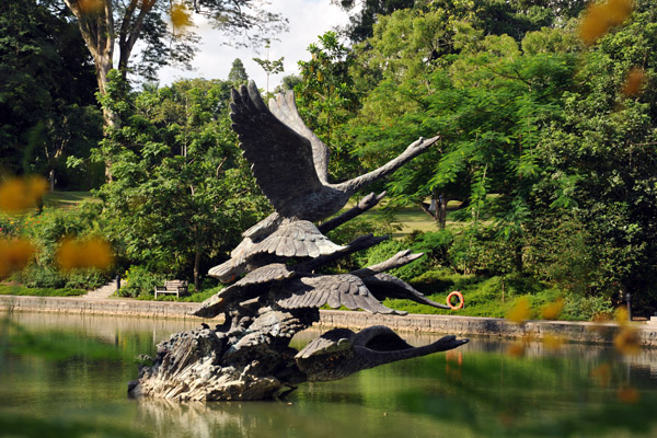 Sculpture of Swans Taking Flight, Swan Lake, Singapore Botanical Gardens
