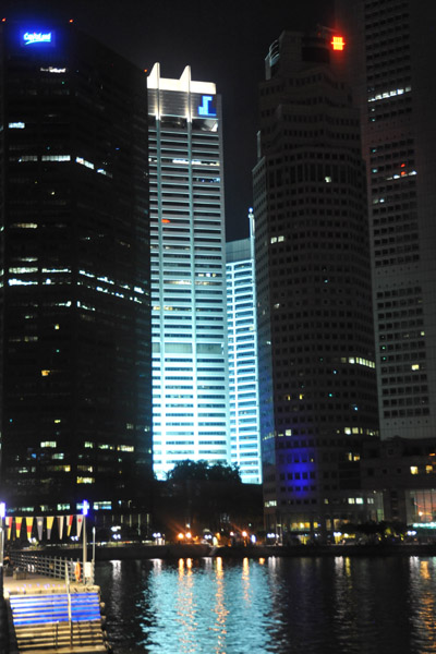 Singapore Land Tower illuminated white