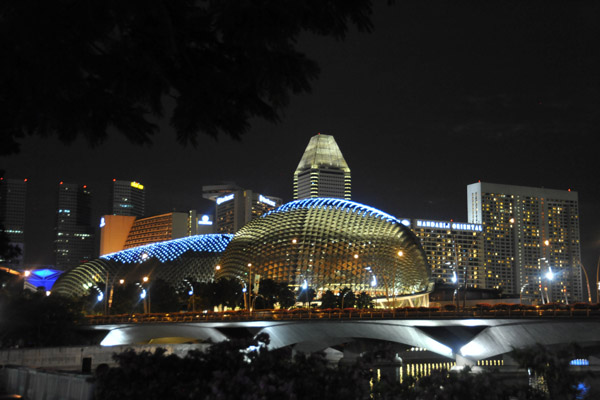 Esplanade district at night, Singapore