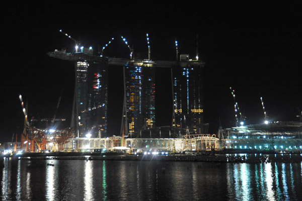 Construction of the Marina Bay Sands Resort, December 2009