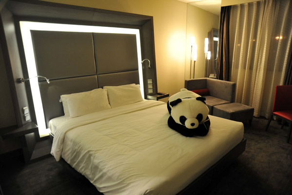 Panda on the hotel bed, Novotel Sanyuan Hotel, Beijing
