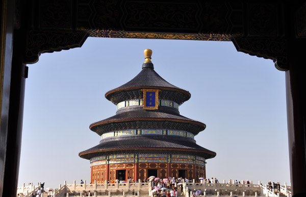 Hall of Prayer for Good Harvests though the south gate, Temple of Heaven