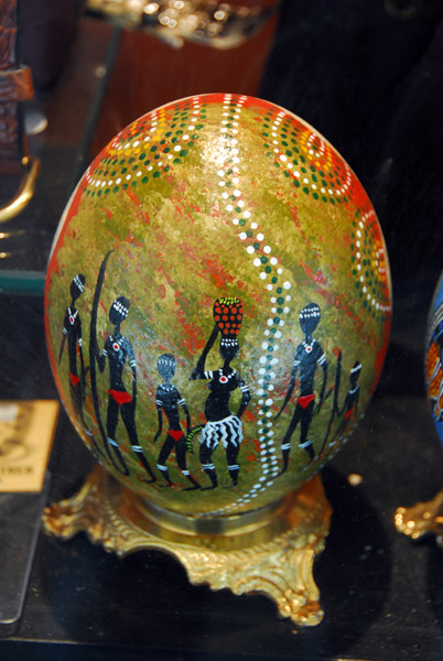 Aboriginal art on an emu egg