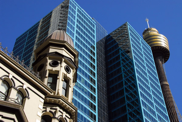 Sydney Tower, the Glasshouse (135 King Street) and the old tower of 102 King Street