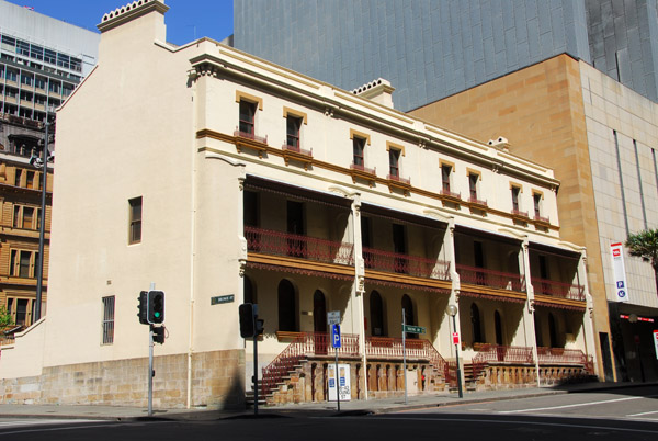 Old building by the Museum of Sydney at the corner of Bridge St and Young St