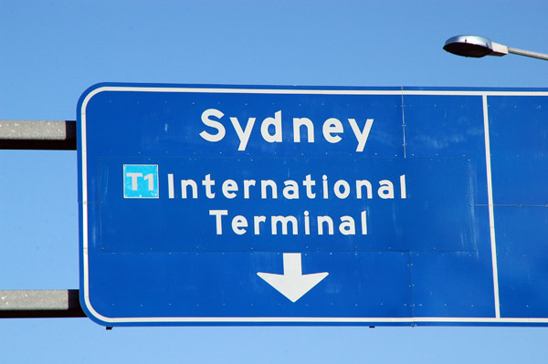 Road sign - Sydney International Airport