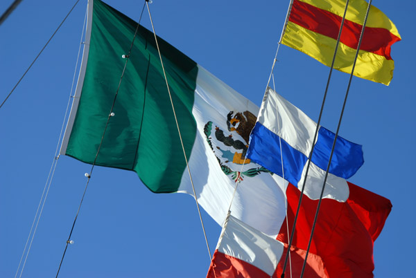 Mexican flag on the ARM Cuauhtemoc