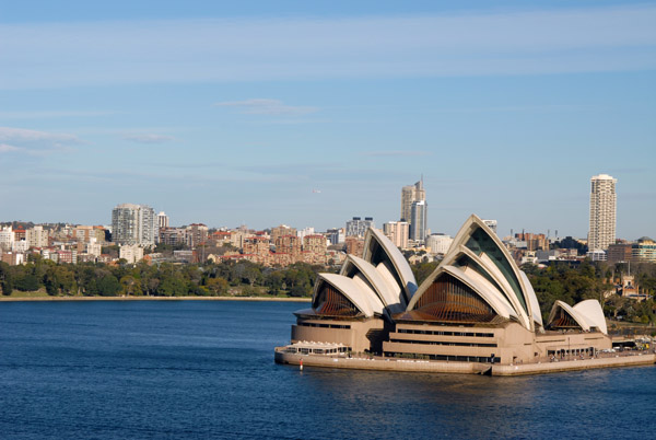 Sydney Opera House from the north side of the Sydney Harbour Bridge