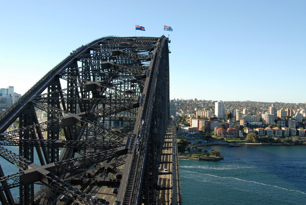 There's a great view from the top of the southeast tower of Sydney Harbour Bridge