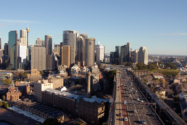 Downtown Sydney and the Rocks from the south tower, Sydney Harbour Bridge