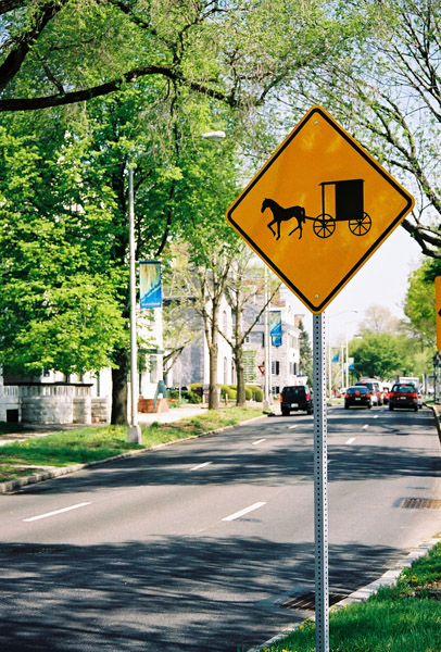 Warning sign for Amish buggy