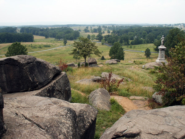 The view from Little Round Top, Gettysburg